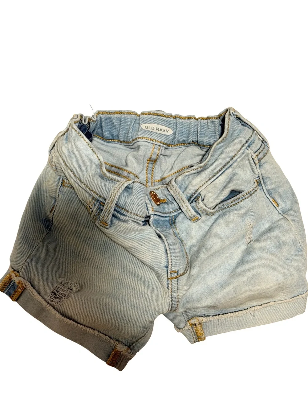 Old Navy Girls Distressed Denim Shorts Light Wash Size 5